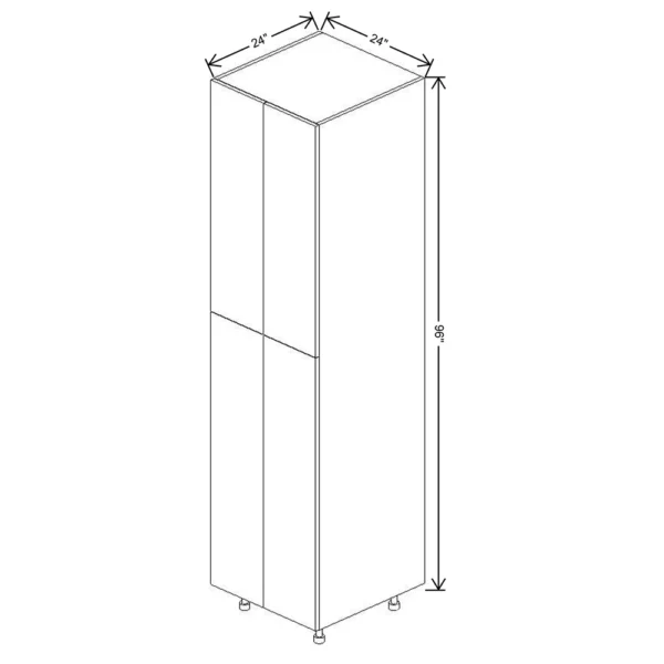 Fabuwood Ovela Tuscany Antracita 24″ W X 96″ H X 24″ D Double Door Pantry Cabinet