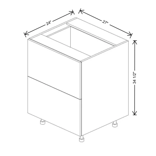 Fabuwood Ovela Tuscany Antracita 27″ W X 34 1/2″ H X 24″ D 2 Drawer Base Cabinet