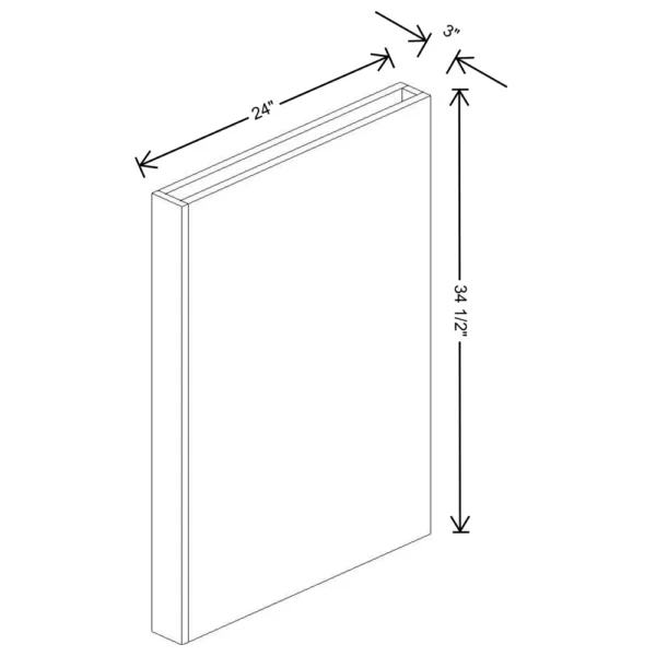 Fabuwood Ovela Tuscany Antracita 3″ W X 34 1/2″ H X 24″ D Base Column
