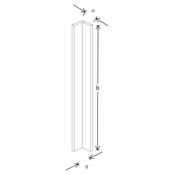 Fabuwood Ovela Tuscany Antracita 3″ W X 36″ H Corner Wall Filler