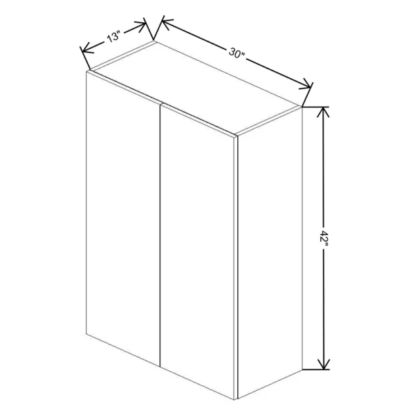 Fabuwood Ovela Tuscany Antracita 30″ W X 42″ H X 13″ D Double Door Wall Cabinet
