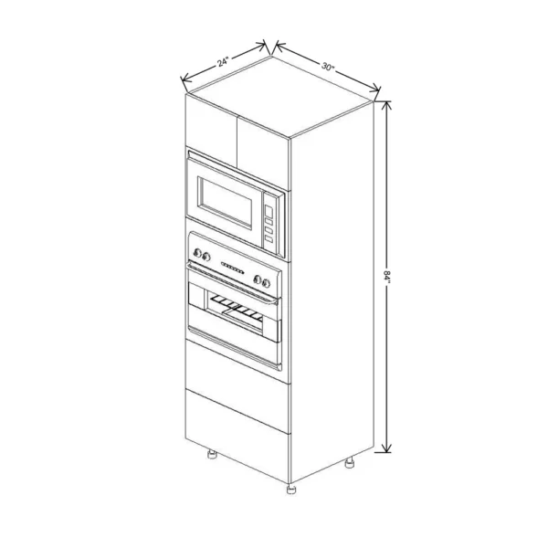 Fabuwood Ovela Tuscany Antracita 30″ W X 84″ H X 24″ D Combo Oven W/2 Drawers Cabinet