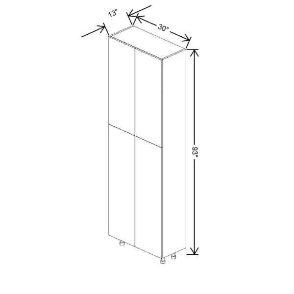Fabuwood Ovela Tuscany Antracita 30″ W X 93″ H X 13″ D Double Door Pantry Cabinet