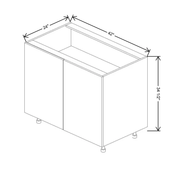 Fabuwood Ovela Tuscany Antracita 48″ To 51″ W X 34 1/2″ H X 24″ D Full Height Blind Base Cabinet